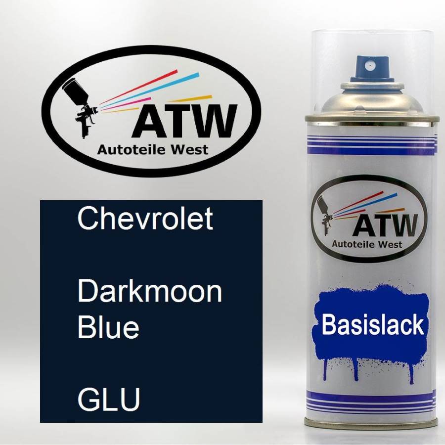 Chevrolet, Darkmoon Blue, GLU: 400ml Sprühdose, von ATW Autoteile West.